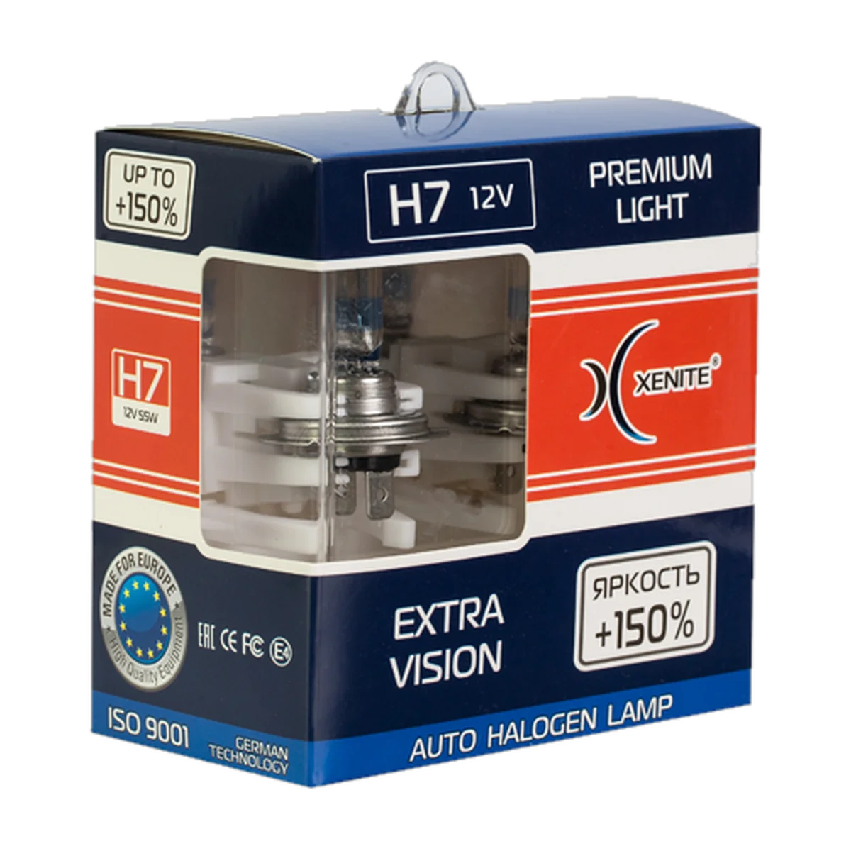 Автомобильные галогенные лампы XENITE PREMIUM H7 EXTRA VISION +150% Яркости 12V